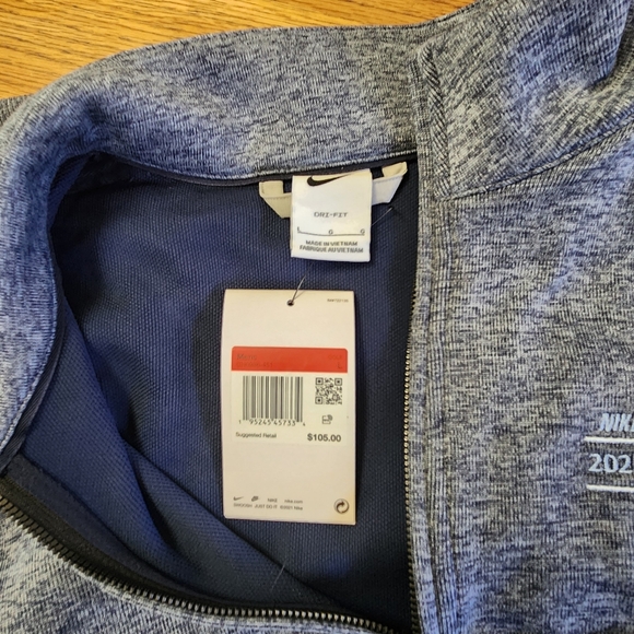 NWT Nike Golf Men's Player Half Zip Pullover PIL 2023 Open Ashen Slate Blue - Picture 7 of 10